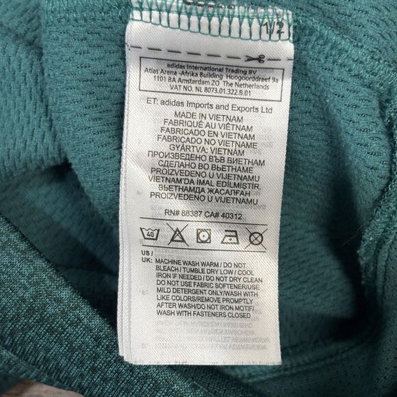 Adidas Hoodie Men's Medium Green ClimaWarm Pullover Sweatshirt Kangaroo Pocket - Picture 8 of 10